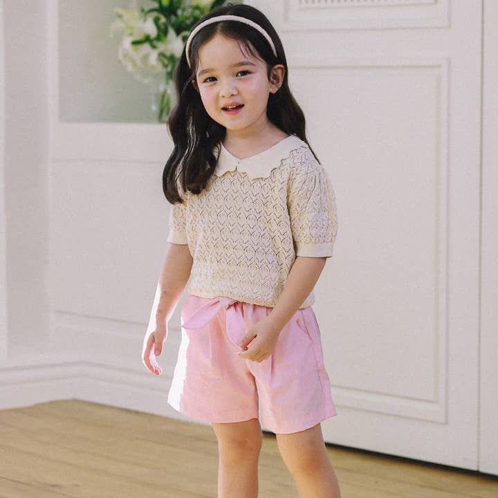 ToTo Heros - Wholesale Knit Top - Kids - Ali Hollow Knit Short Sleeve Knit Top4