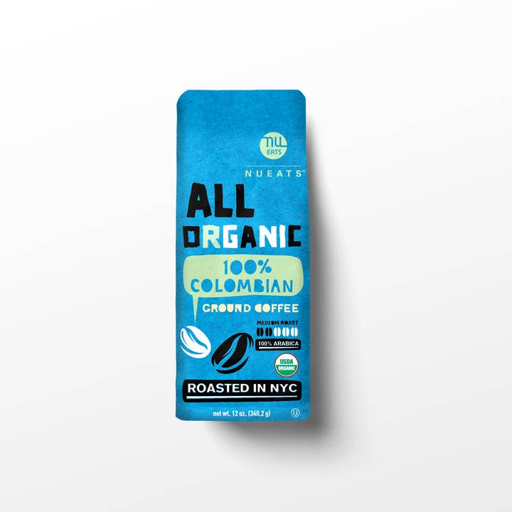 Nueats, Organic Coffee Ground, 100% COLOMBIAN - MEDIUM ROAST for wholesale by NuEats