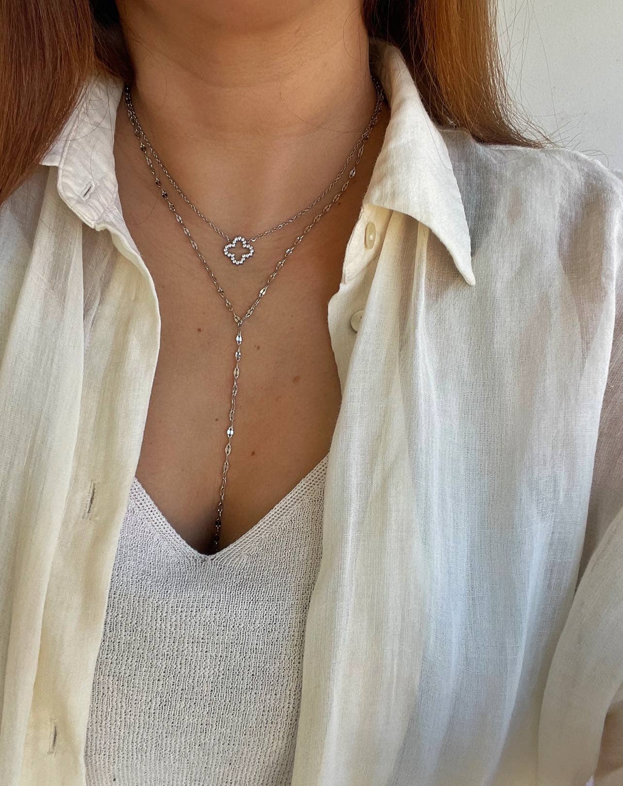 Liviana Lisbon - Wholesale Y-Neck/Lariat Necklace - MONA SILVER Necklace