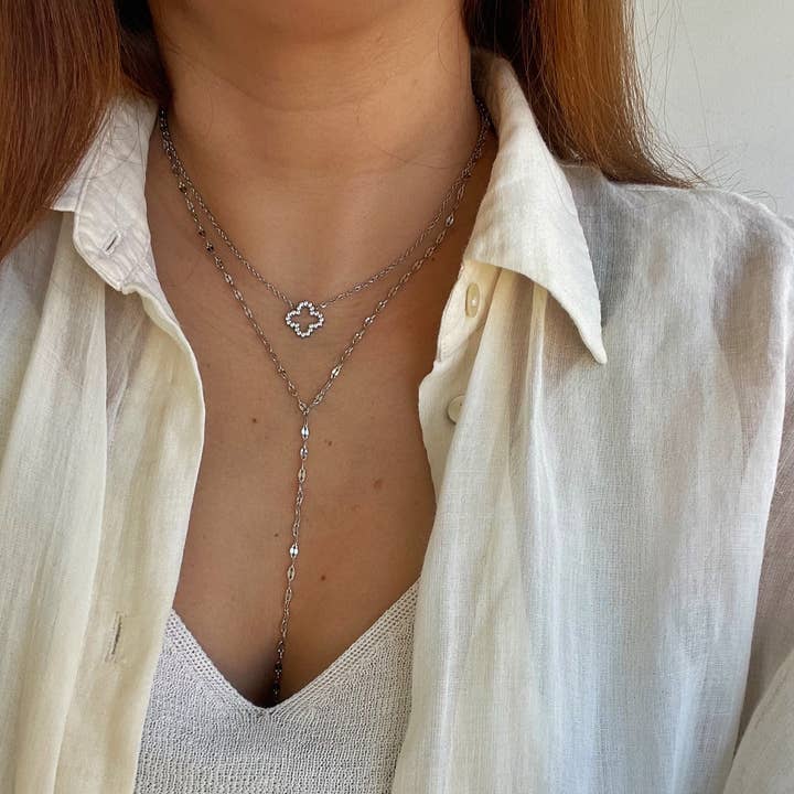 Liviana Lisbon - Wholesale Y-Neck/Lariat Necklace - MONA SILVER Necklace0