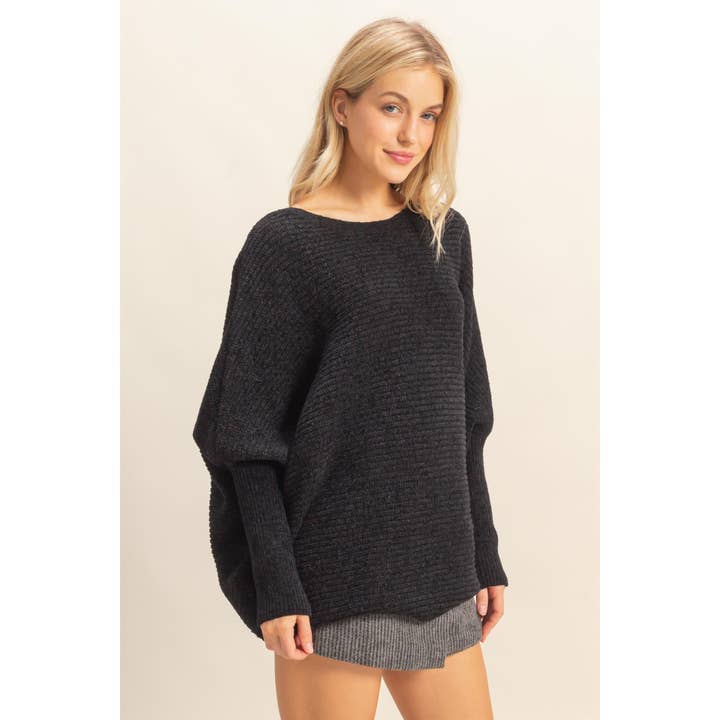 HYFVE - Wholesale Knit Sweater - Women's - Chenille Oversized Boat Neck Sweater37