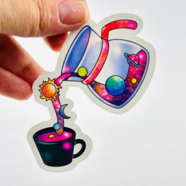 Celestial Coffee- Vinyl Decal, Sticker. for wholesale by Positively Handwritten