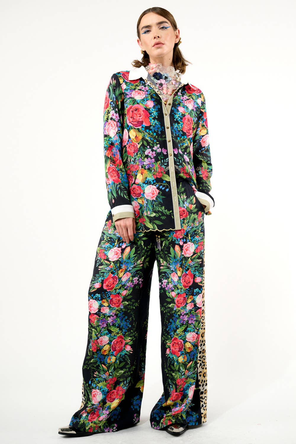 Black Floral Zinnia Pants for wholesale on Faire8
