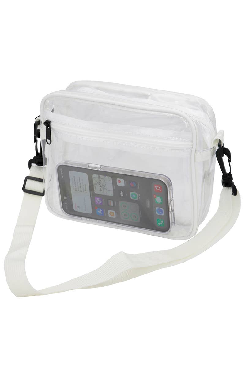 Cap Zone - Wholesale Crossbody Bag - Unisex - Clear PVC Crossbody Messenger Travel Bag8