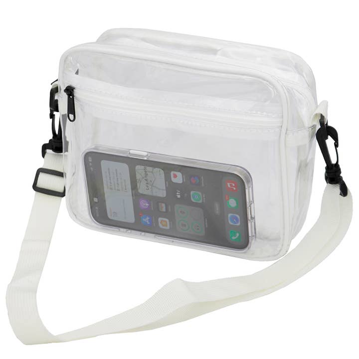Cap Zone - Wholesale Crossbody Bag - Unisex - Clear PVC Crossbody Messenger Travel Bag8