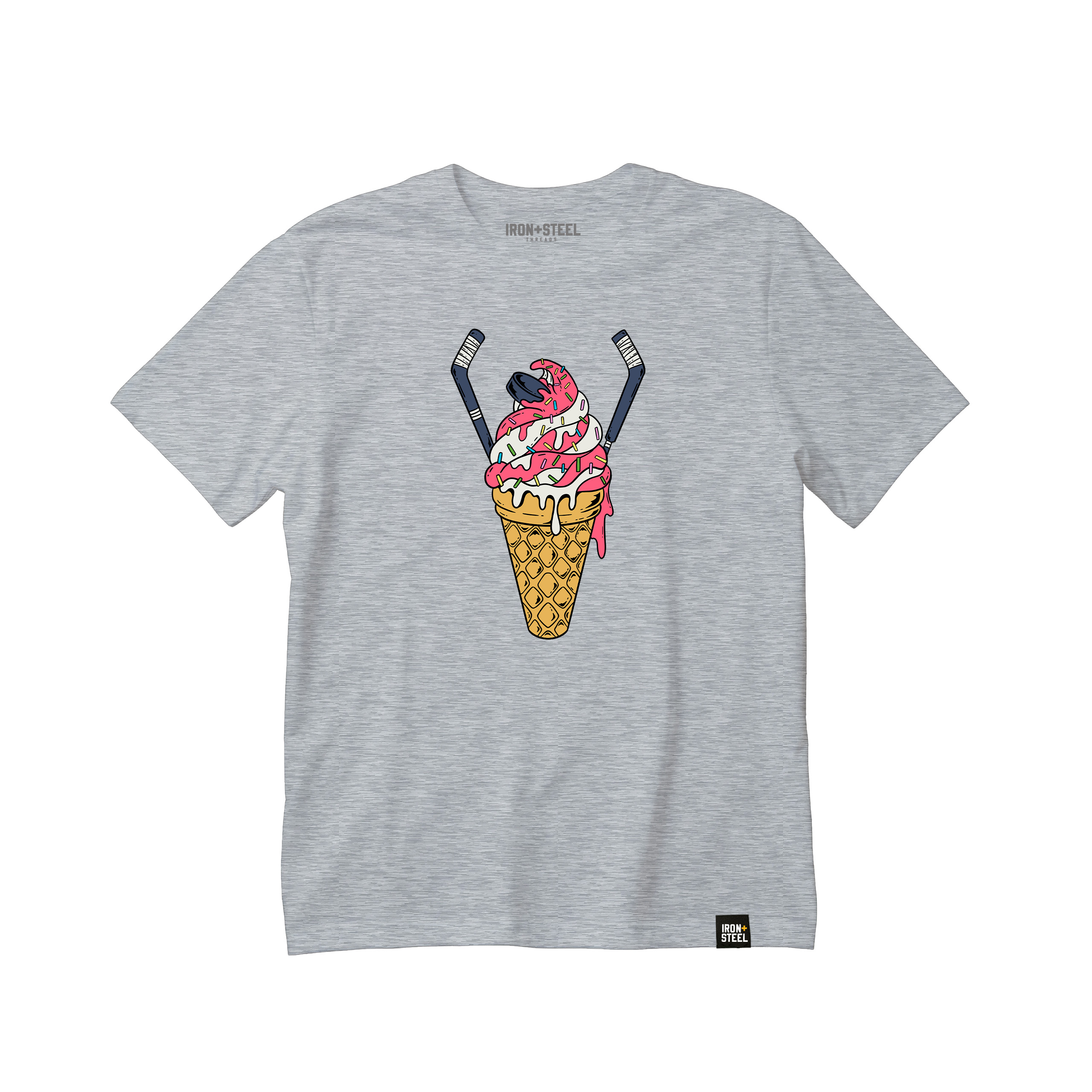 Iron+Steel Hockey - Wholesale Screen Printed T-Shirt - Kids - Ice Cream Hockey Tee1