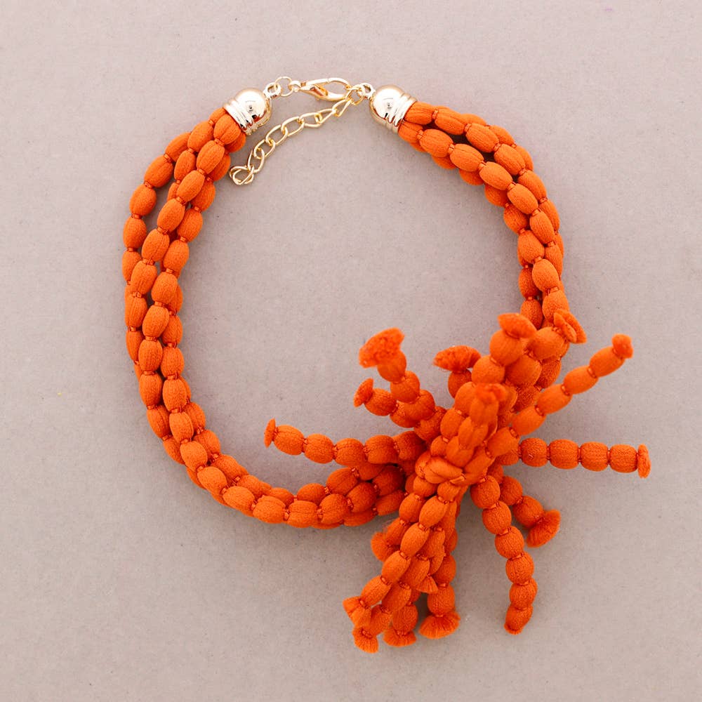 Sonata – Joias personalizáveis por atacado – Colar de bolas de lã de flor4