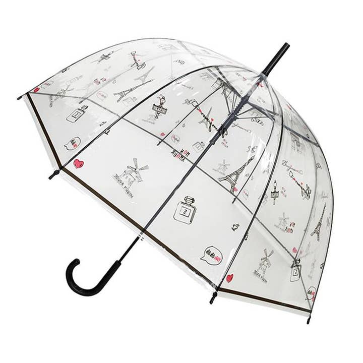Long Transparent Umbrella Paris Symbols for wholesale by SMATI