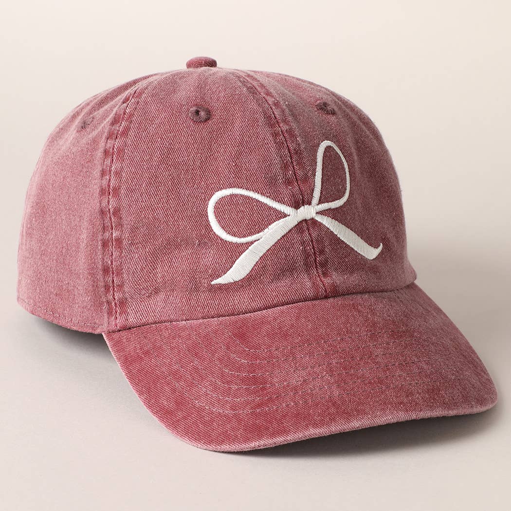 Fashion City - Wholesale Baseball Cap - Women's - Bow Embroidered Cotton Baseball Cap1