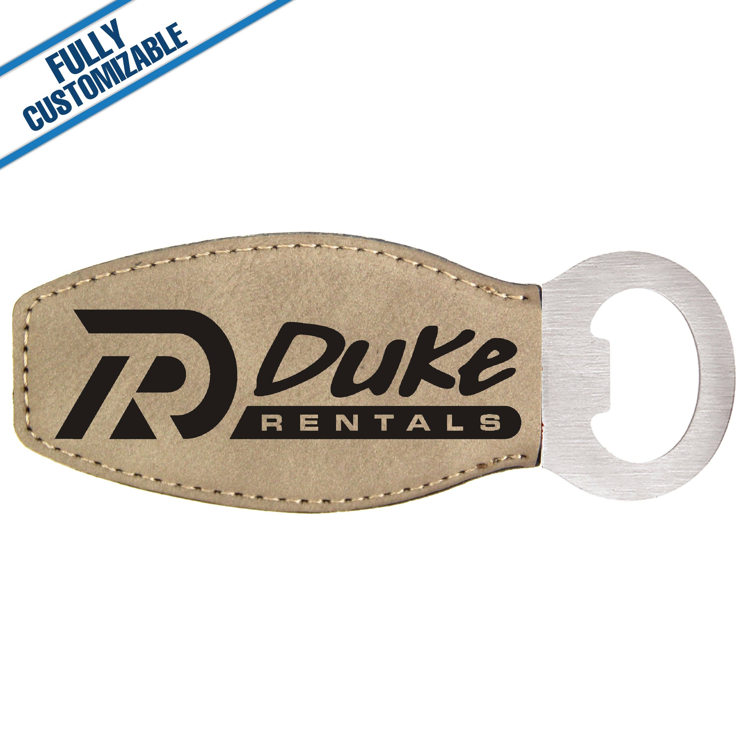 GiftWorksPlus - Wholesale Bottle/Wine Opener - Engraved Leatherette Bottle Opener/Magnet-Fully Customizable2