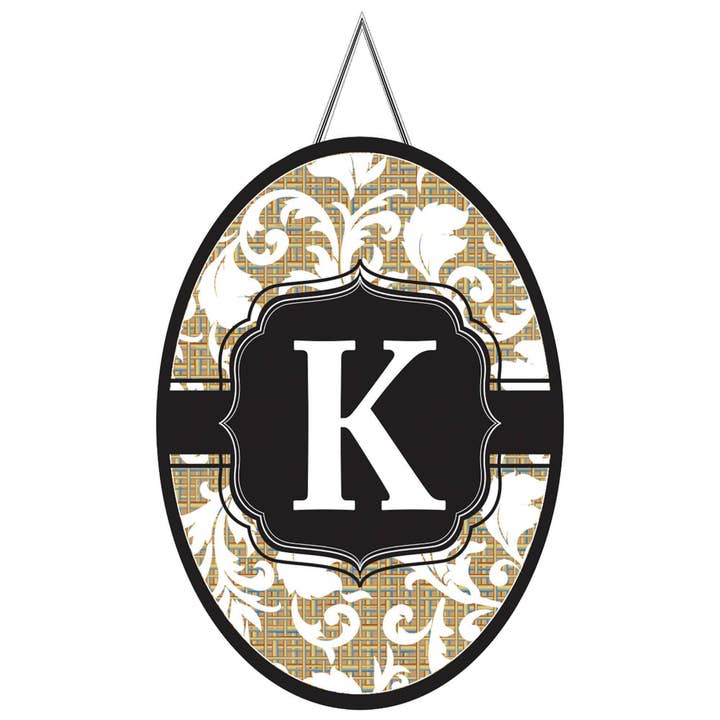 Achat spécial ! Bannière de porte, monogramme « K » pour la vente par Cottage Garden