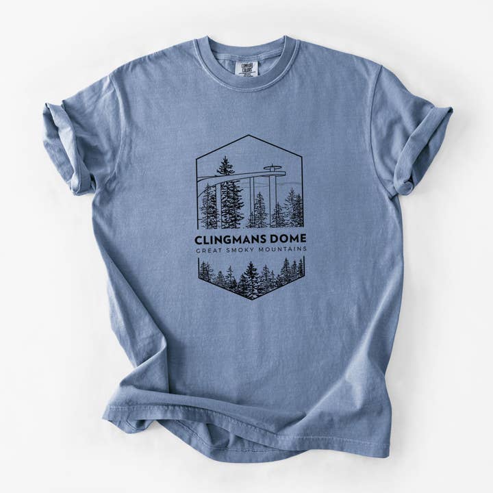 Clingmans Dome - Great Smoky Mountains National Park - Unisex Comfort Colors Garment-Dyed Heavyweight T-shirt for wholesale by Because Tees