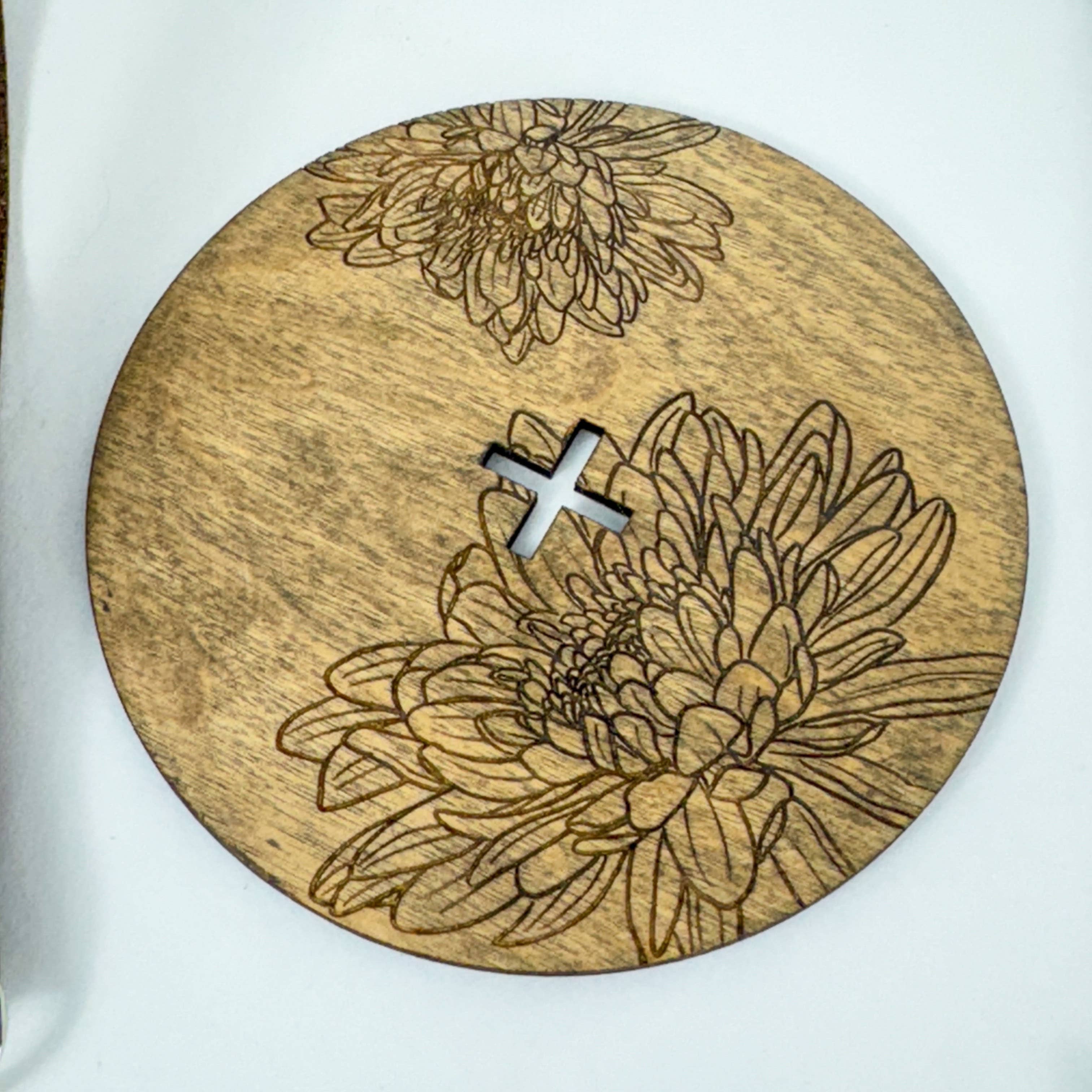 Art by Erica H & Rebel Stitchers - Wholesale Craft Tool - Wrist Yarn Minder/Holder Real Leather Strap Flowers Style 22