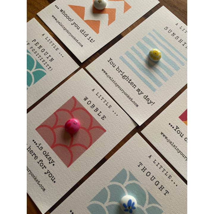 Pals in your Pocket - Wholesale Keepsake Coin/Token - Don’t Worry. Self Care Pebble. A Little Wobble. Comfort Rock2