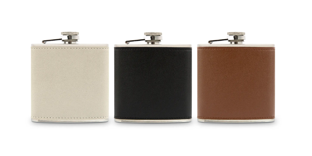 Weddingstar Inc. - Wholesale Flask - Faux Leather Wrapped Metal Hip Flask - Blank1