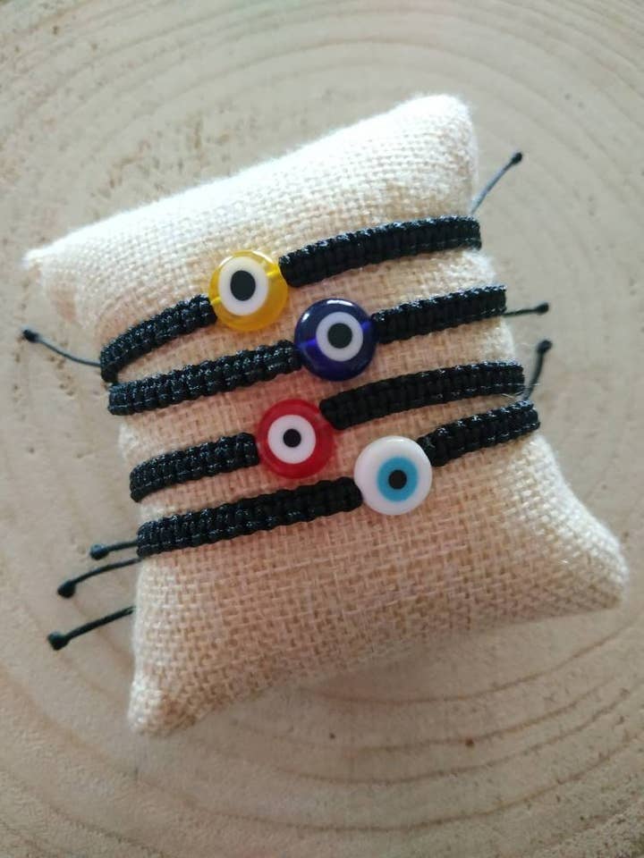 Mini evil eye simple cord bracelet for wholesale by Kalliopi P. Giannoula - Poppygshop
