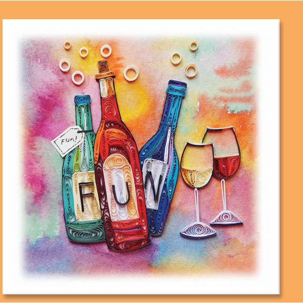 Fun drink bottle, handmade quilling card, everyday card TH-75 for wholesale by YoderDo Quilling Greeting Cards