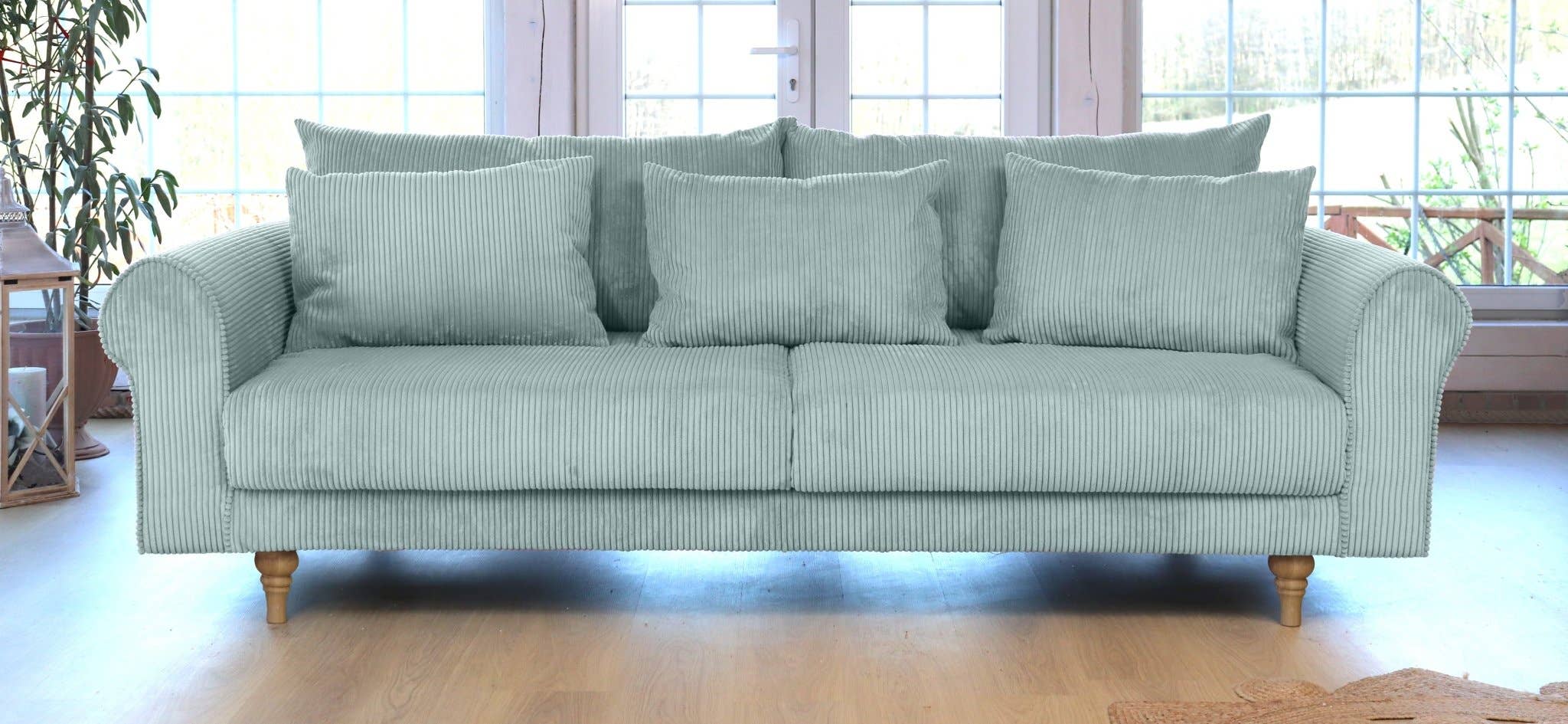 SCANDINAVIAN STORIES by MARTON - Wholesale Sofa - Turku 4-seater sofa/sofa bed Corduroy, Dusty Blue, removable & washable covers3