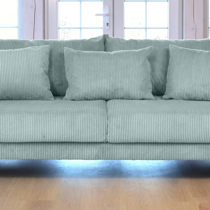 SCANDINAVIAN STORIES by MARTON - Wholesale Sofa - Turku 4-seater sofa/sofa bed Corduroy, Dusty Blue, removable & washable covers3