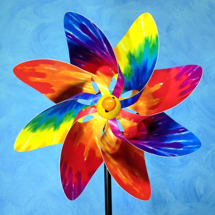 Rainbow Tie Dye Pinwheel Wind Spinner Whirligig Windmill Fan för wholesale av Paper Arboretum
