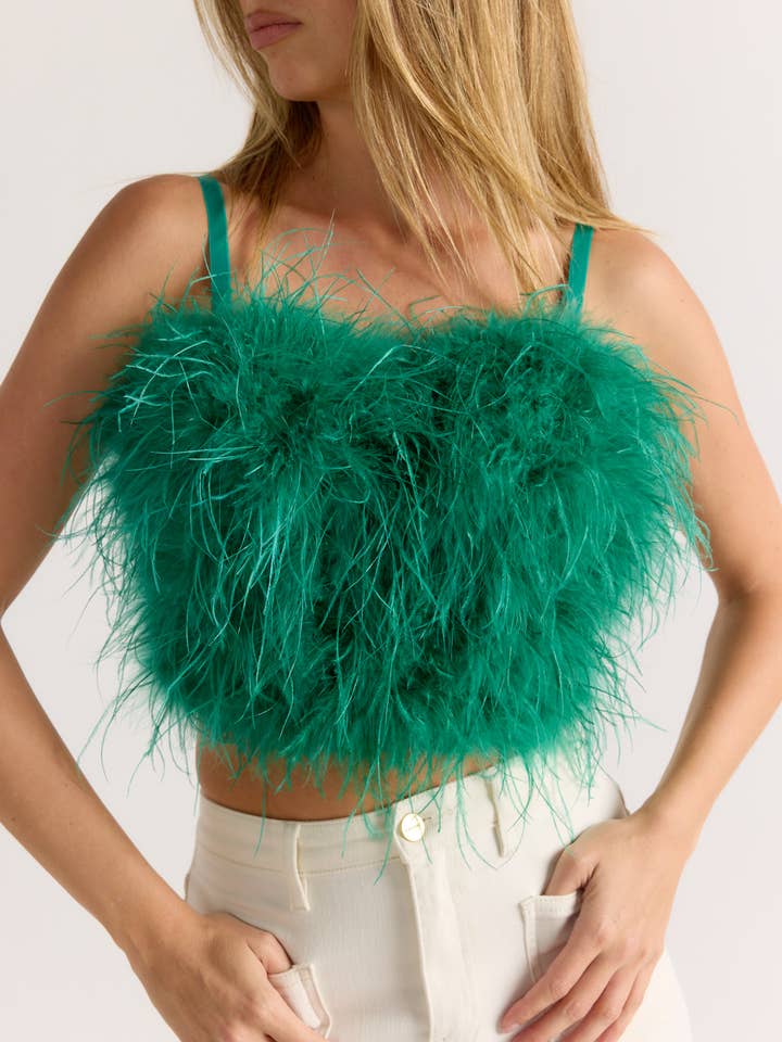 Da Veamor - Wholesale Bustier - Women's - STEPHANIE Bustier Top with Ostrich Feather4