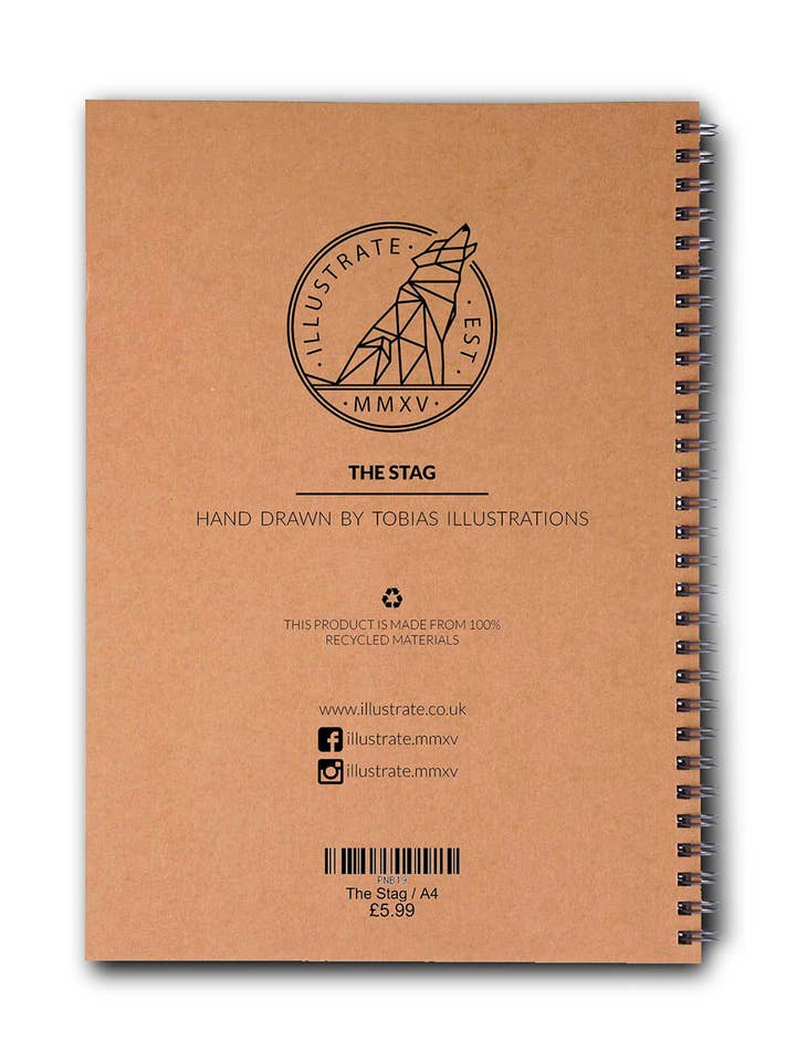 The Stag Notebook for wholesale by Illustrate