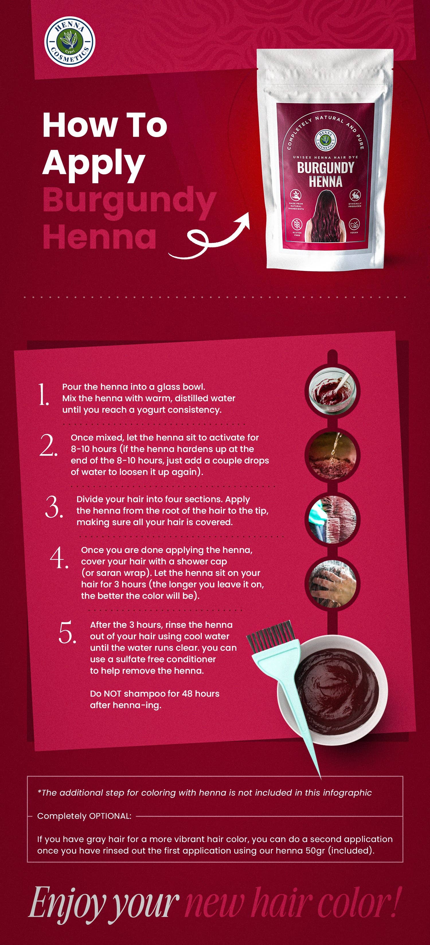 Henna Cosmetics Cypri - Wholesale Hair Dye - Natural Hair Dye  Mixes | 200 Grams (7.05 oz.) + 50 Grams (1.76 oz.) of Pure Henna | 100% Natural Hair Coloring21