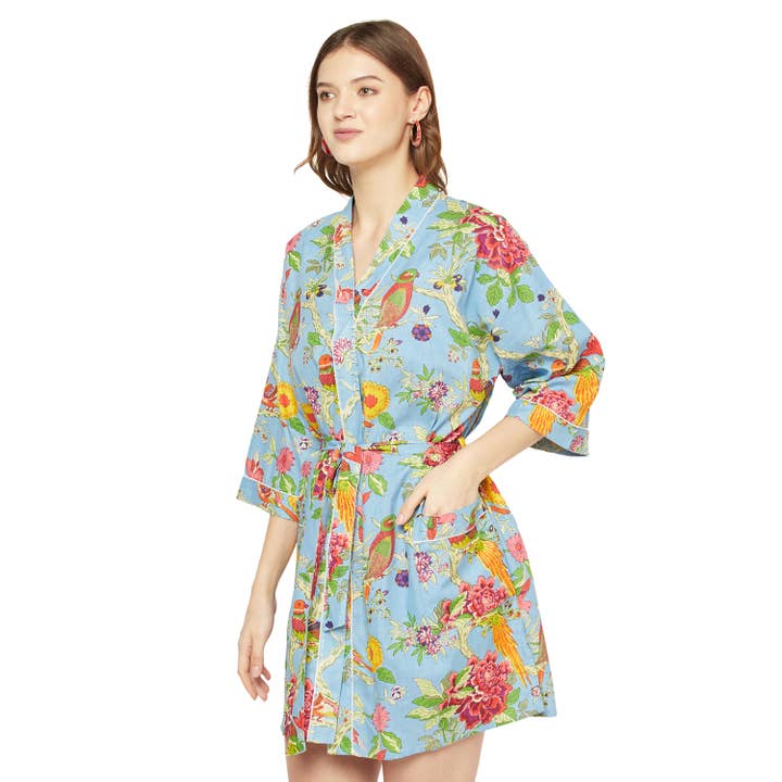 Linen Connections - Vendita all'ingrosso Vestaglia - Donna - Accappatoio kimono in cotone kimono Frida San Valentino GiftBird