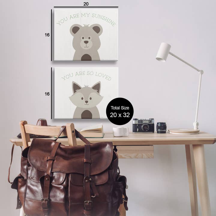 Stupell Industries – wholesale Väggdekor - Barn och baby – Upplyftande citat om djur för barn på canvas-konst