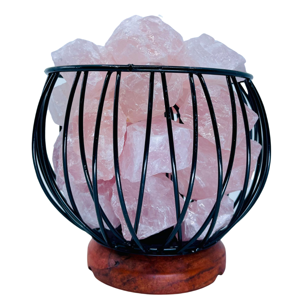 SALTCO AUSTRALIA - Wholesale Accent/Desk Lamp - Rose Quartz Crystal Basket Lamp0