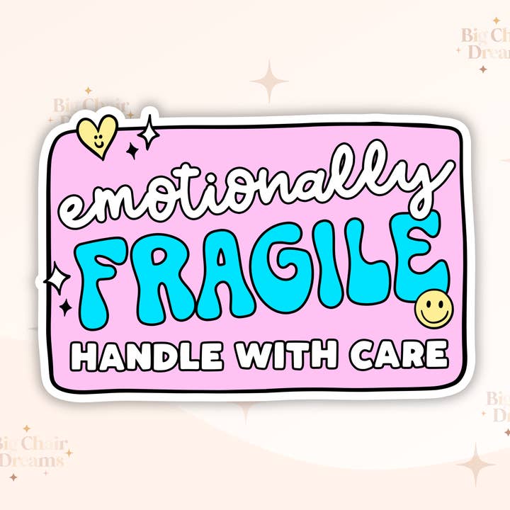 Emotionally Fragile Sticker - Neurodivergent for wholesale by Big Chair Dreams