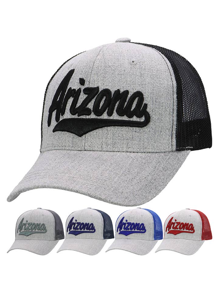 Arizona Cursive Logo Mesh Trucker-keps för wholesale av Cap Zone