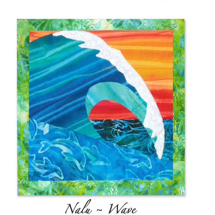 Ocean Wave Surf Applique Quilt Pattern Coastal Beach Surfing for wholesale by Kathy's Impressions