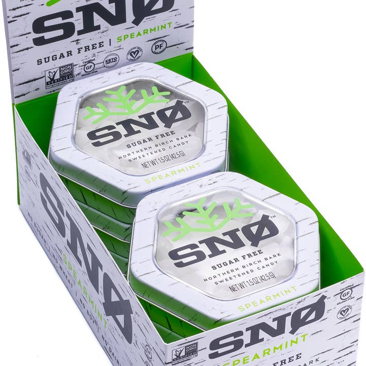 SNØ - Wholesale Hard Candy - Spearmint Sugar Free Candy - Keto & Vegan | 6 Tins2