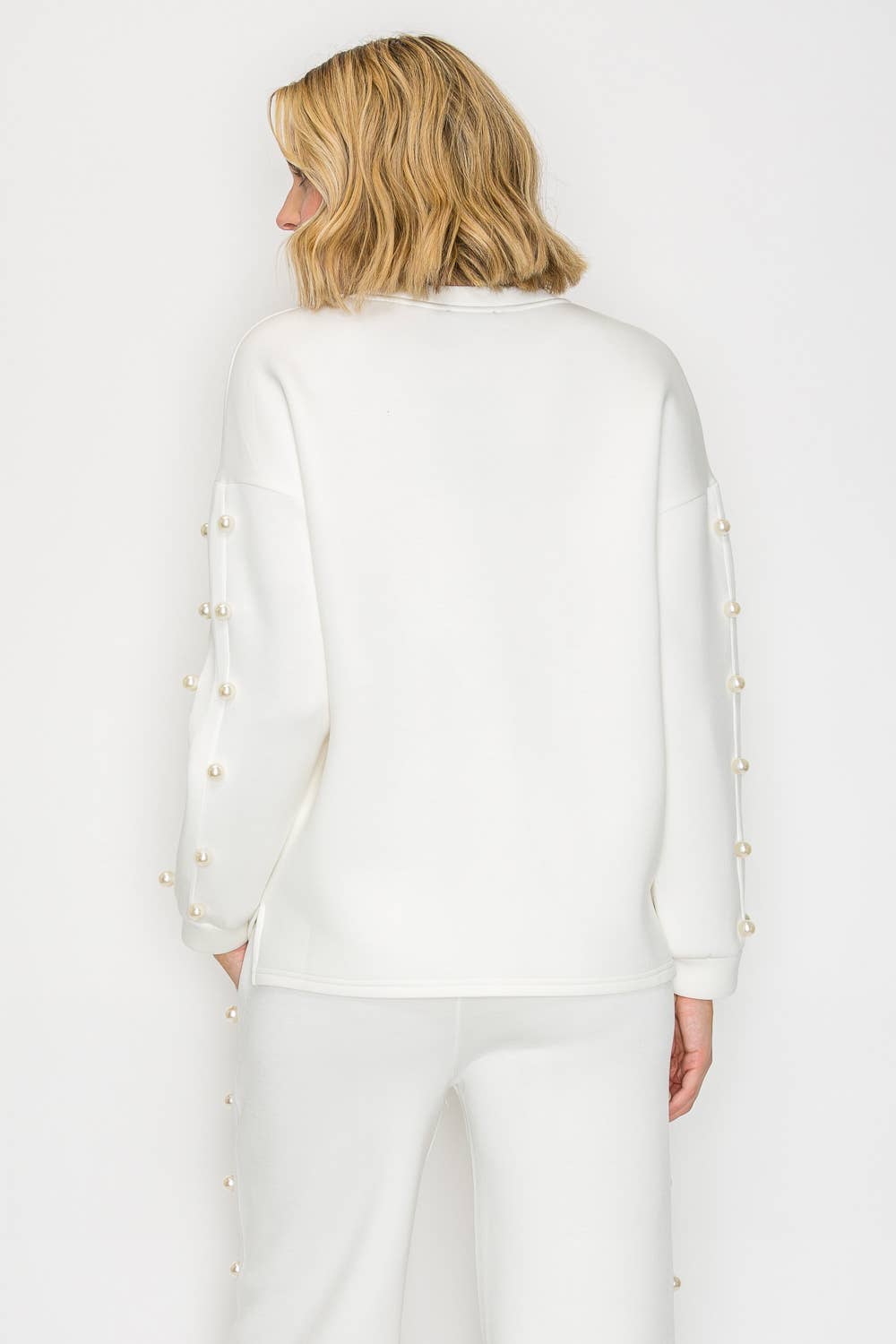 Joh Apparel - Venta al por mayor Jersey corto de punto - Mujer - Top de perlas Katri Stretch French Scuba39