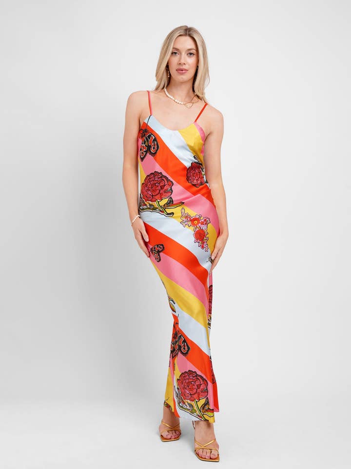 Maxi Slip Dress / "Circus Stripe" for wholesale by Jessica Russell Flint