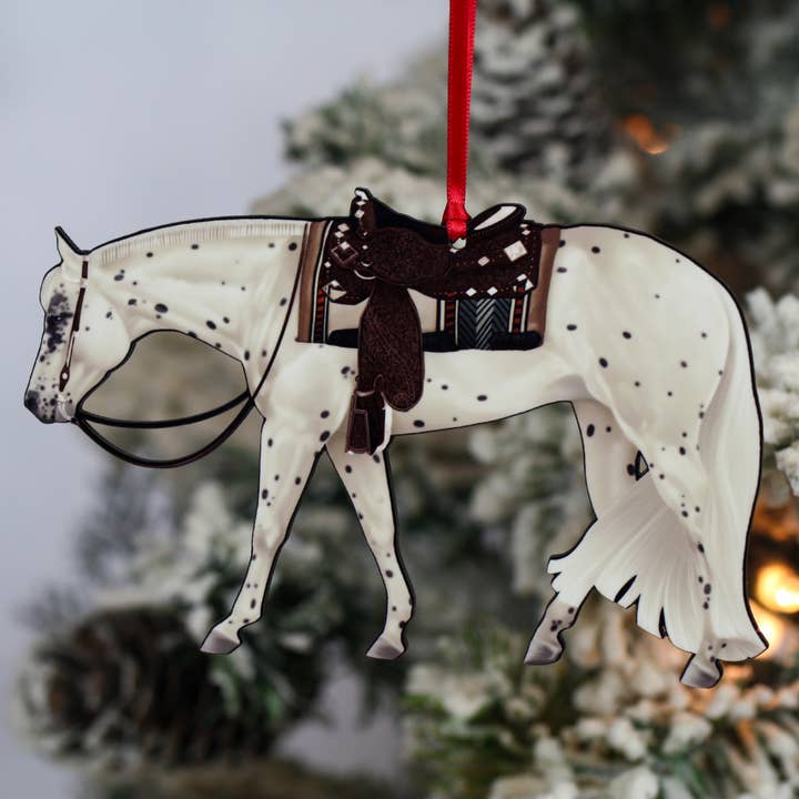 Décoration de cheval occidental à pois léopard, cadeau Appaloosa pour la vente par Classy Equine