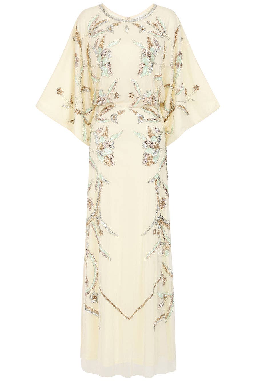 Cream Suvi Embellished Maxi Dress for wholesale on Faire1