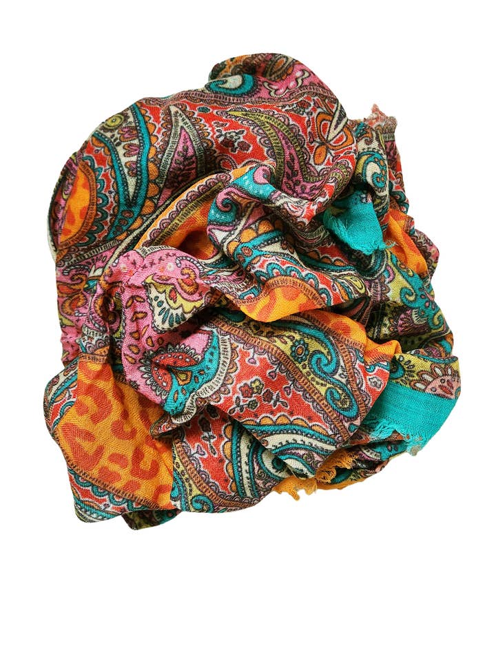 PAISLEY LIFE PRINT WOOL/MODAL SCARF for wholesale by Salisa Scarves