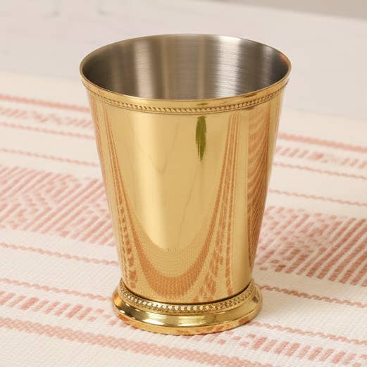 Medium Gold Stainless Steel Mint Julep Cup (6 oz) for wholesale by India Handicrafts Inc
