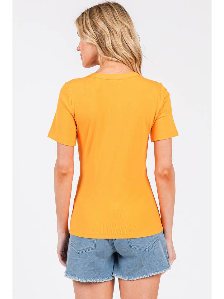 mittoshop – wholesale Stickad topp - Dam – RIBBAD RUNDHALSAD KORTÄRMAD KLASSISK BAS-T-SHIRT19