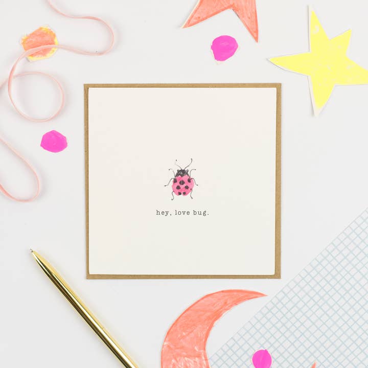 Carte de vœux Hey, Love Bug pour la vente par Pickled Pom Pom
