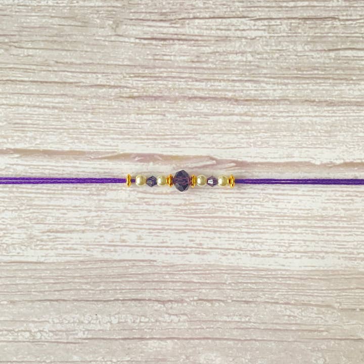 CraftyAniShop - Wholesale Beaded Bracelet - Crystal Handmade Cotton Rakhri - Multipack - Pack of 4 Desi, South Asian, Indian1