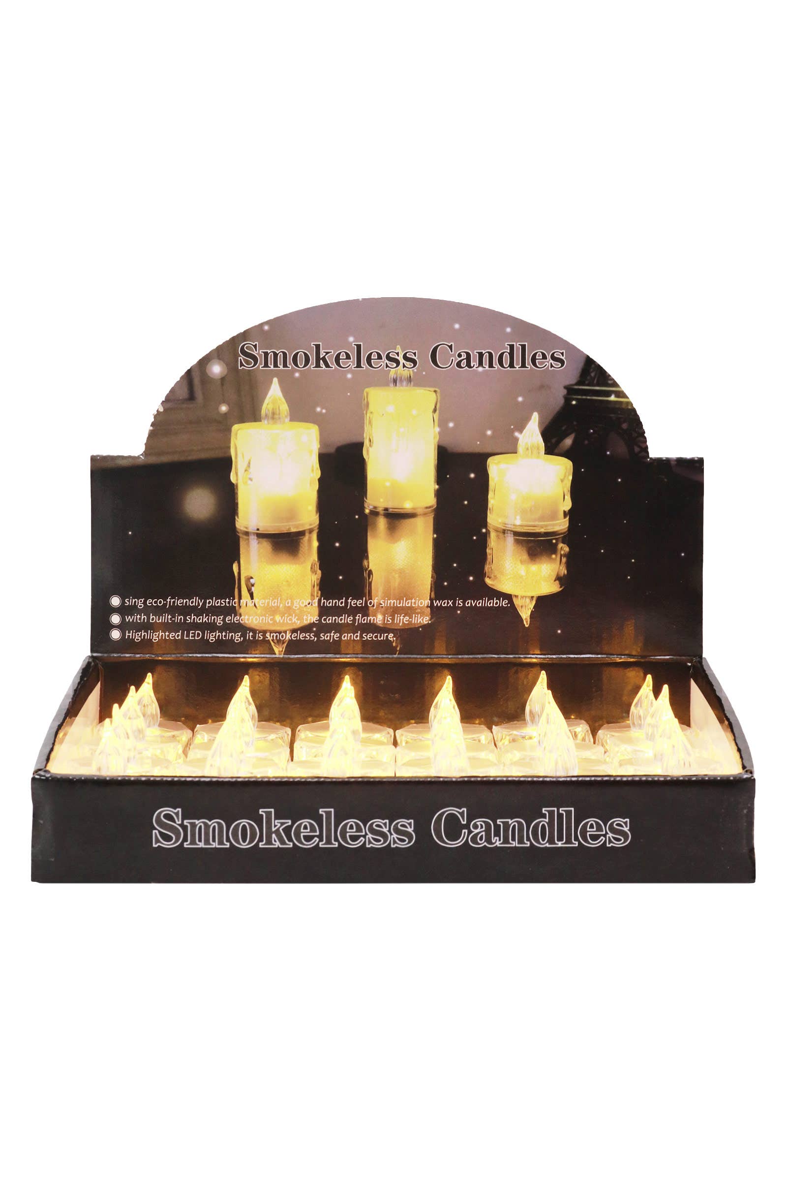 WARM WHITE Crystal Cut Flameless Led Candle Tealight - 24 Pcs for wholesale on Faire1