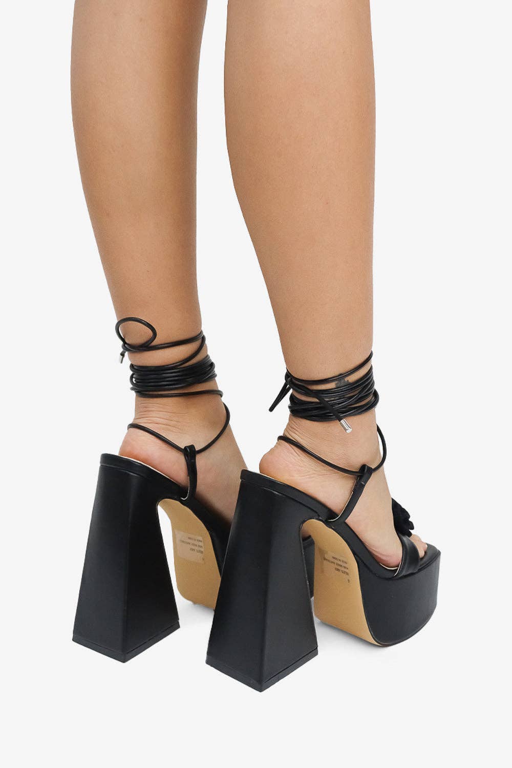 Zwart AIMER - Gesculpteerde Plateauhakken met Bloemendetail voor groothandel op Faire4