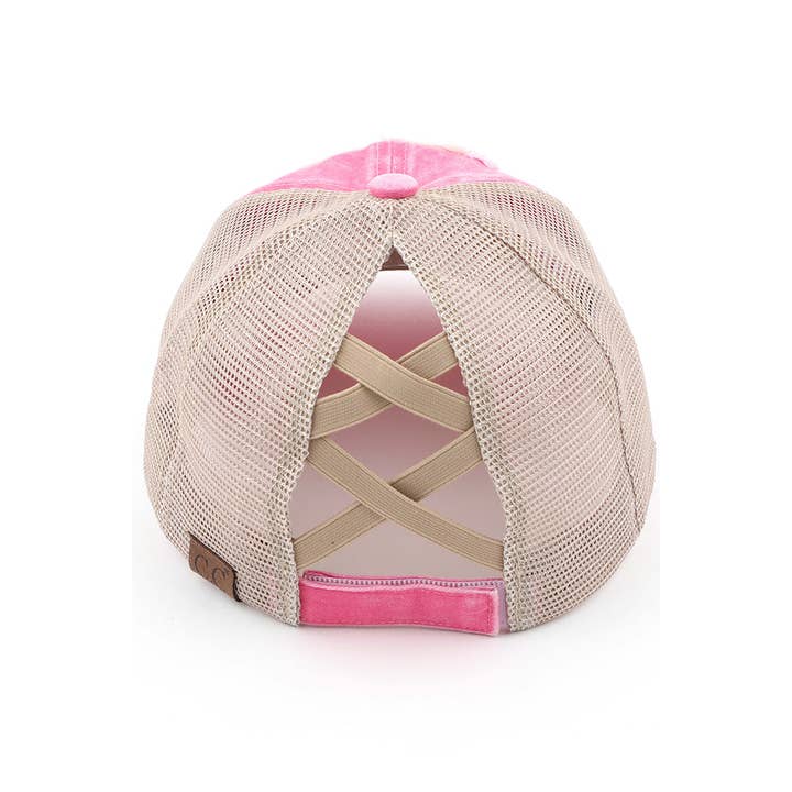 Hana - Wholesale Ponytail Cap - Women's - C.C Aloha Beaches Patch Distressed Pony Cap9