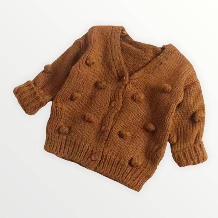 Popcorn Cardigan - Brown for wholesale by Bodoke Kids Boutique