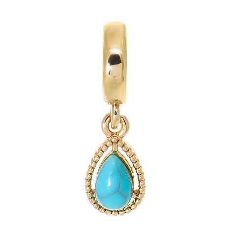 Turquoise CZ Teardrop Charm for wholesale by By Adina Eden