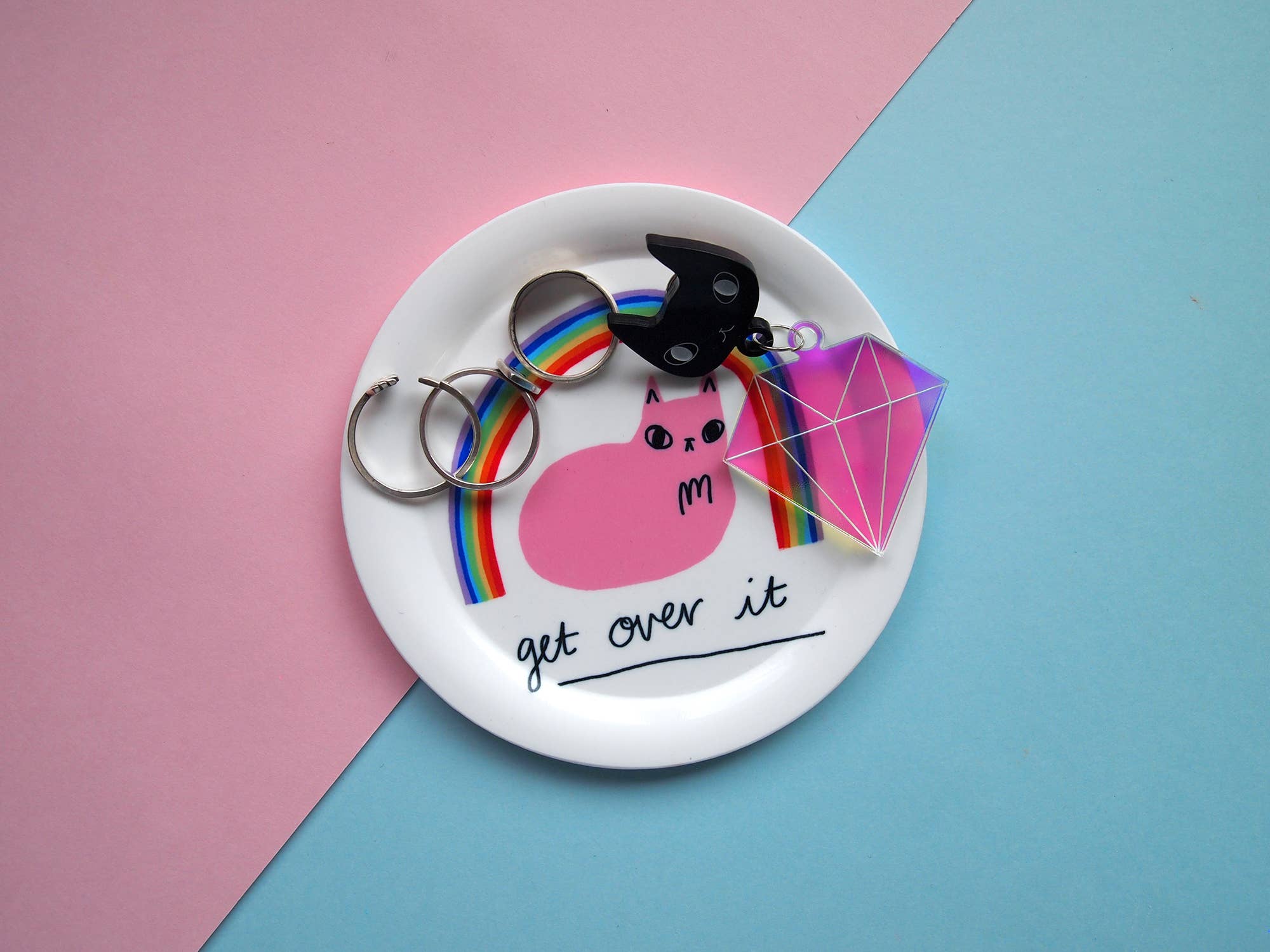 I LIKE CATS - Wholesale Jewelry Dish - Cat and rainbow trinket dish, ring dish, coaster9