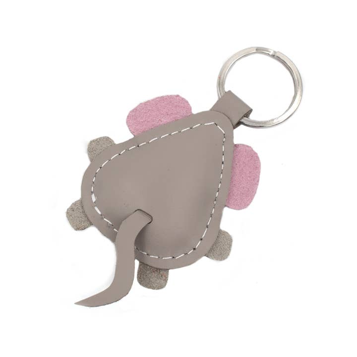 Triballi Leather Products – Großhandel Schlüsselanhänger – Damen – Michael The Cute Little Grey Maus Schlüsselanhänger mit Tiermotiv aus Leder